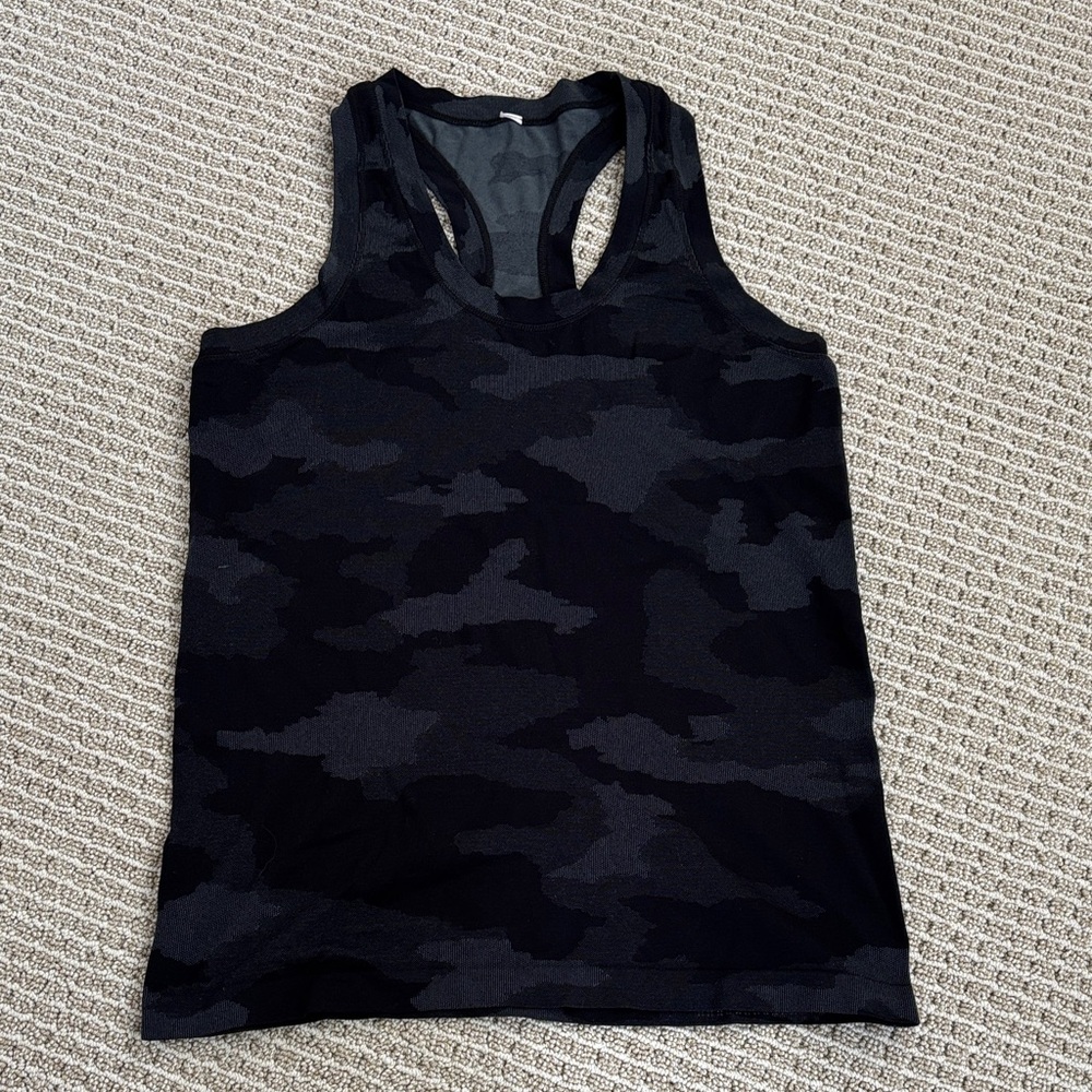 Athleta GUC Black Camo Racerback Tank Top